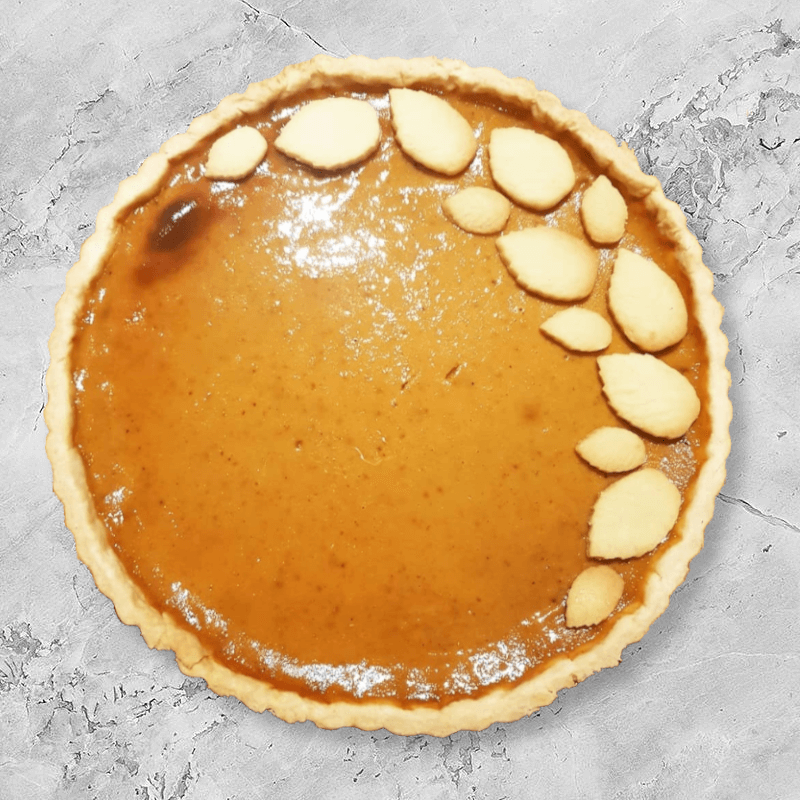 Authentic American pumpkin pie with golden shortcrust pastry by Saint Vanilla